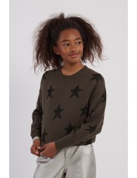 Knitted sweater, glittery stars
