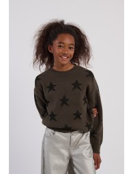 Knitted sweater, glittery stars