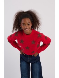 Knitted sweater, glittery stars