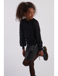 Knitted sweater, fancy sleeves