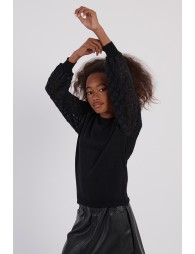 Knitted sweater, fancy sleeves