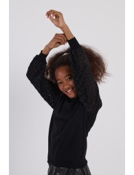 Knitted sweater, fancy sleeves