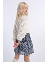 Knitted sweater, fancy sleeves