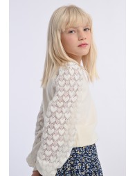 Knitted sweater, fancy sleeves