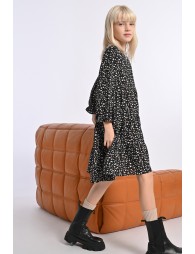 Robe courte volantée à imprimé