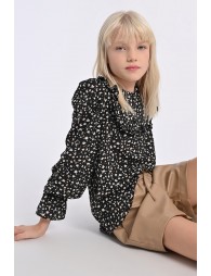 Blouse fluide imprimé à collerette