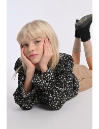 Blouse fluide imprimé à collerette