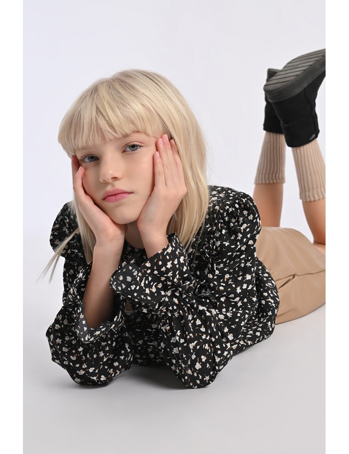 Blouse fluide imprimé à collerette