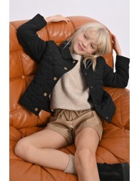 Quilted jacket with flower pattern