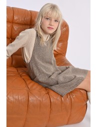 Herringbone dungaree dress
