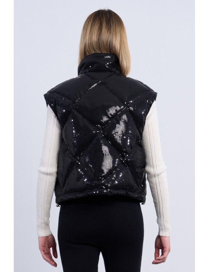 Doudoune sans manches à sequins