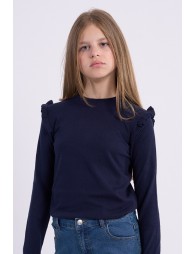 Fine knitted sweater, ruffled shoulders