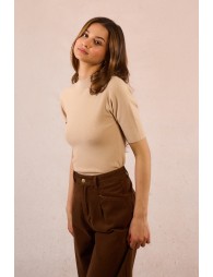 Pull côtelé à manches courtes