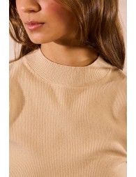 Pull côtelé à manches courtes