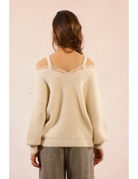 Pull en maille, épaules dégagées