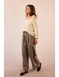 Pull en maille, épaules dégagées