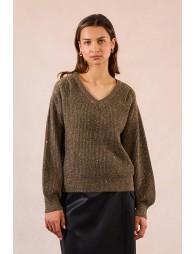 Pull col V à sequins