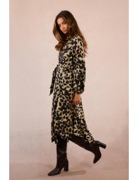 Robe longue portefeuille imprimé animalier