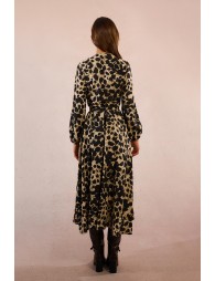 Robe longue portefeuille imprimé animalier