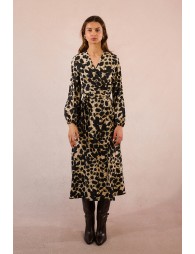 Robe longue portefeuille imprimé animalier