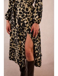 Robe longue portefeuille imprimé animalier