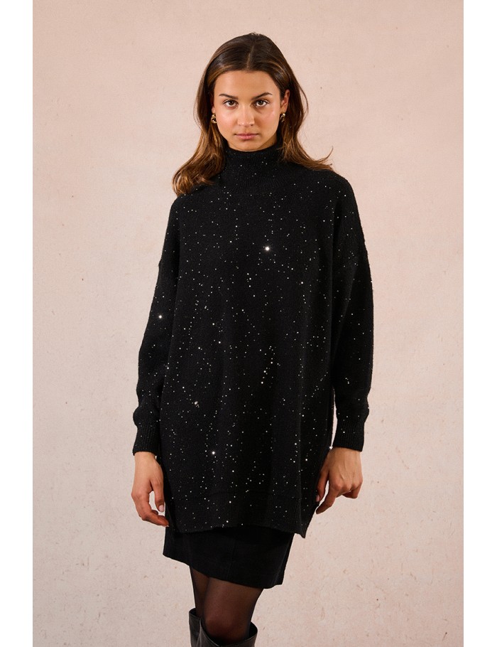 Pull oversize en maille et sequins