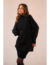 Pull oversize en maille et sequins