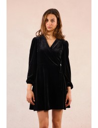 Robe portefeuille en velours