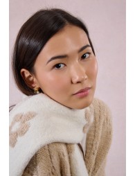 Scarf with flowers and sequins