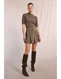Pull côtelé à manches courtes