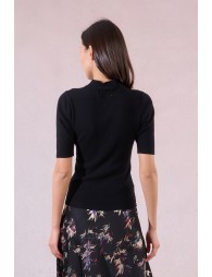 Pull côtelé à manches courtes
