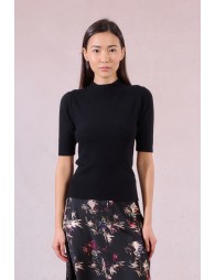 Pull côtelé à manches courtes