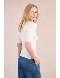 Pull côtelé à manches courtes