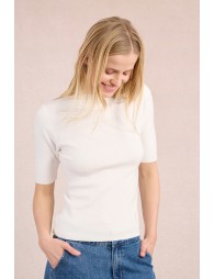Pull côtelé à manches courtes