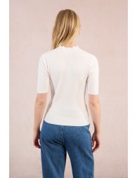 Pull côtelé à manches courtes