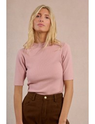 Pull côtelé à manches courtes