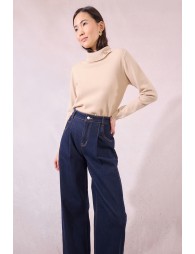 Denim large à revers