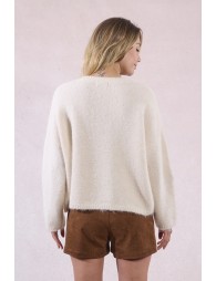 Pull en maille et fleurs sequins