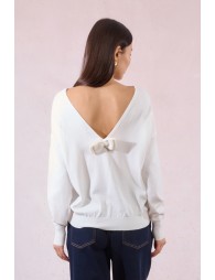 Pull en maille, dos en V