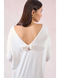 Pull en maille, dos en V