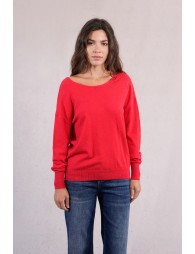Pull en maille, dos en V
