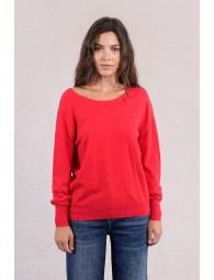 Pull en maille, dos en V