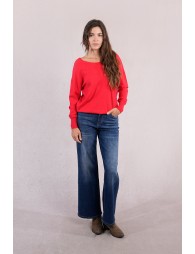Pull en maille, dos en V