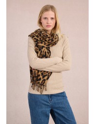 Fringed scarf, leopard print