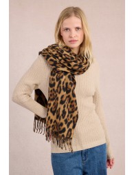 Fringed scarf, leopard print