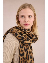 Fringed scarf, leopard print