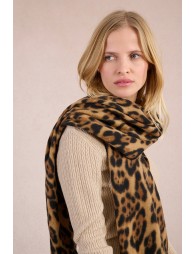 Fringed scarf, leopard print