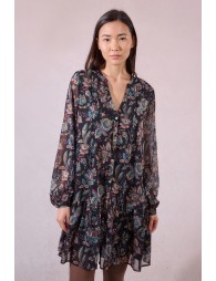 Robe courte en voile imprimée