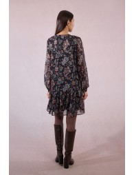 Robe courte en voile imprimée