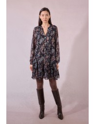 Robe courte en voile imprimée